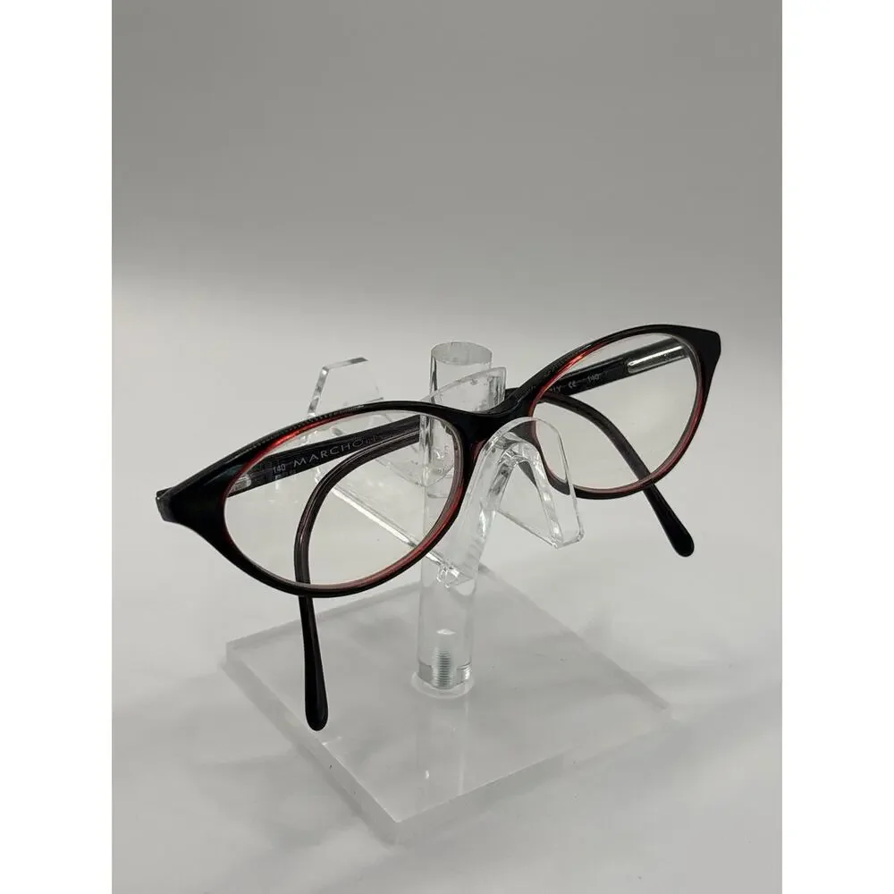 Vintage Marchon Eyeglasses Black Red Cat Eye Frame Italy 140mm Women's